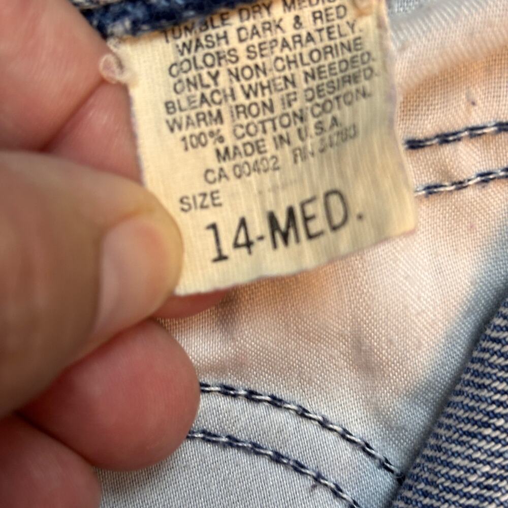 Vintage USA Lee Women's High Rise Pleat Front Denim Jeans Rare Barrel Grunge - Picture 7 of 8